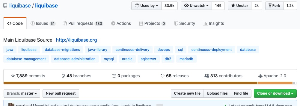 Liquibase project page